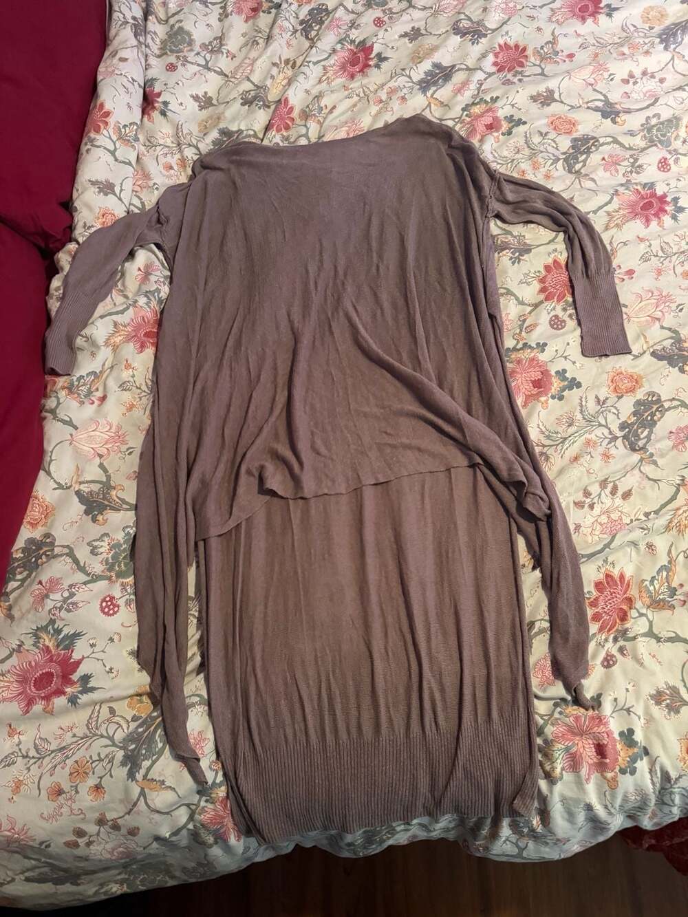 Free People Special Top Size XS/S Mauve Waffle Knit High-Low Tunic